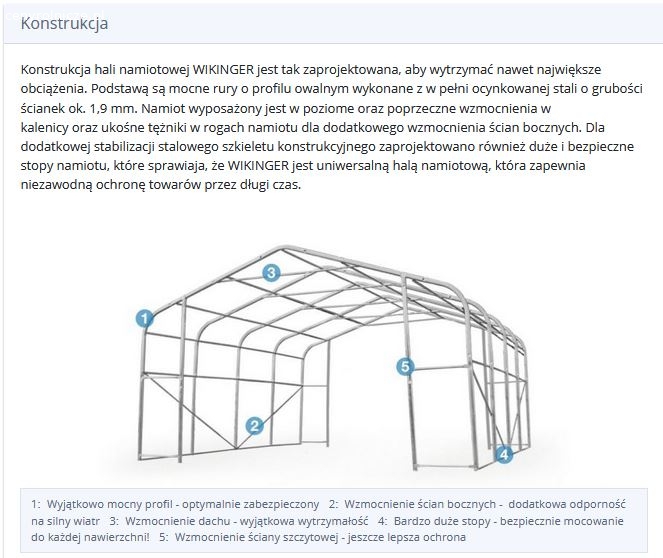 6x12m Hala namiotowa - 2,7 m wysokość ścian bocznych z 4,1x2,9m brama, PVC ciemnozielony 
